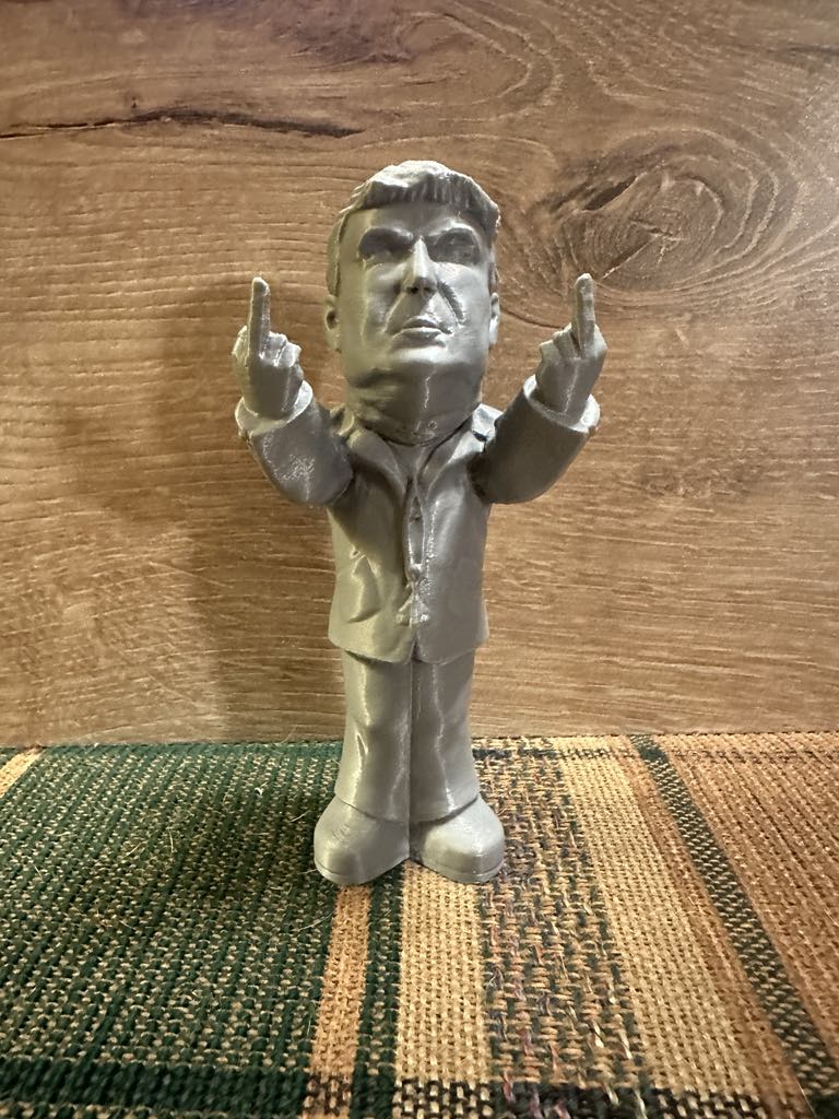 Trump with one middle finger or two middle fingers sticking up. Include which one you want in the comments on your order (one middle finger flipped up or two middle fingers flipped up). Sizing is in the pictures. Includes FREE SHIPPING